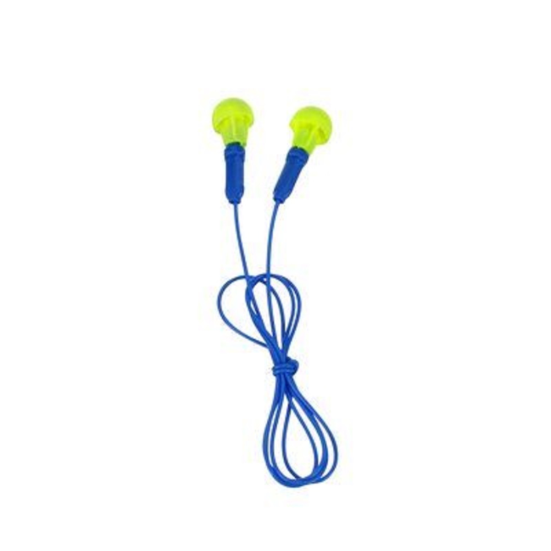 Earplugs NRR-28 dB Yellow/Blue Corded Push-Ins Pair in Poly Bag, Sold per Pair