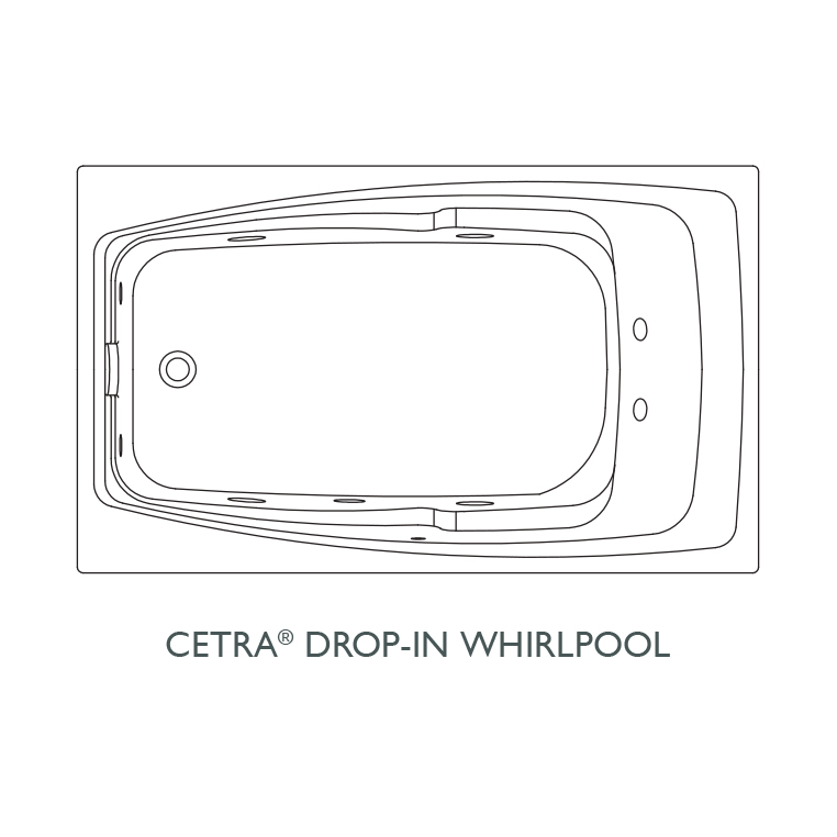Cetra 60x36X21-1/4" Whirlpool Bathtub w/Left Drain in Oyster