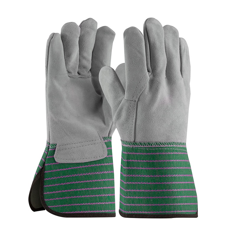 Superior Grade Split Cowhide Leather Palm Gloves Gauntlet Cuff