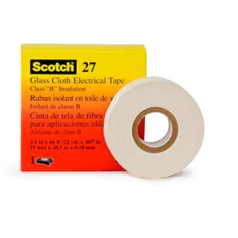 3M Glass Cloth Electrical Tape #27 3/4"X66' 7 mil White