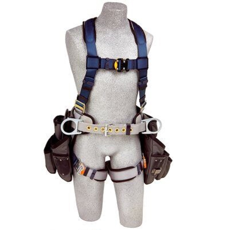 3M DBI-Sala ExoFit Construction Style Positioning Harness w/Tool Pouches, Quick Connect Chest & Leg Straps
