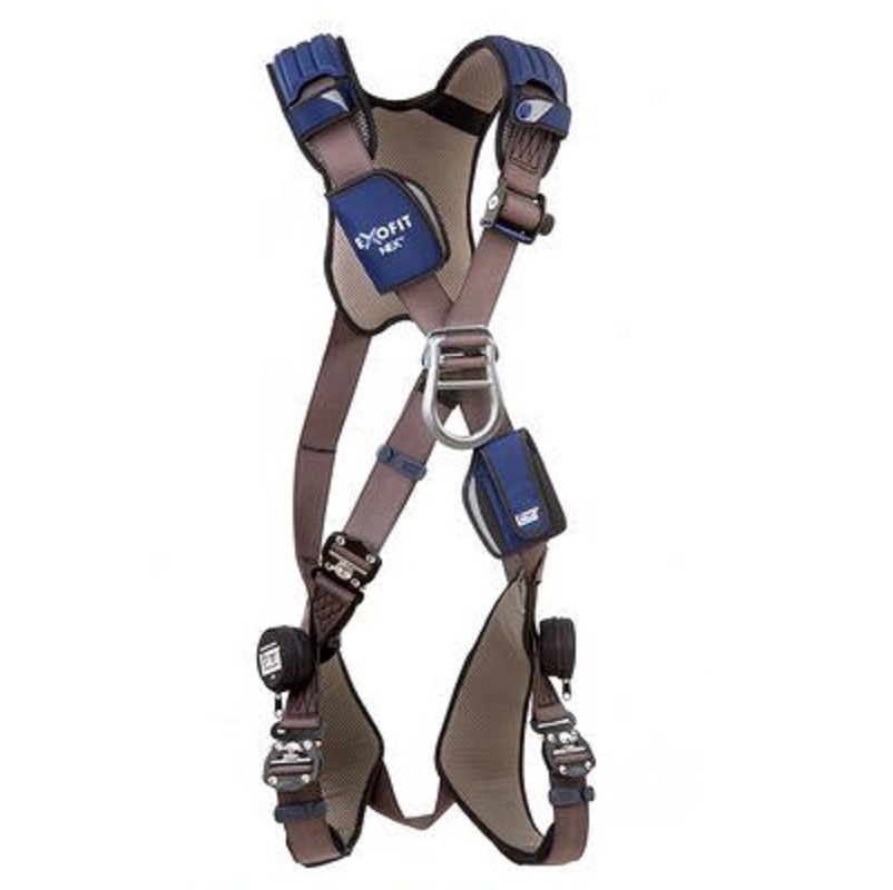 DBI Sala ExoFit NEX Cross-Over Style Climbing Harness Small with Aluminum Back & Front D-Rings, Locking Quick Connect Buckle Leg Straps, Comfort Padding 