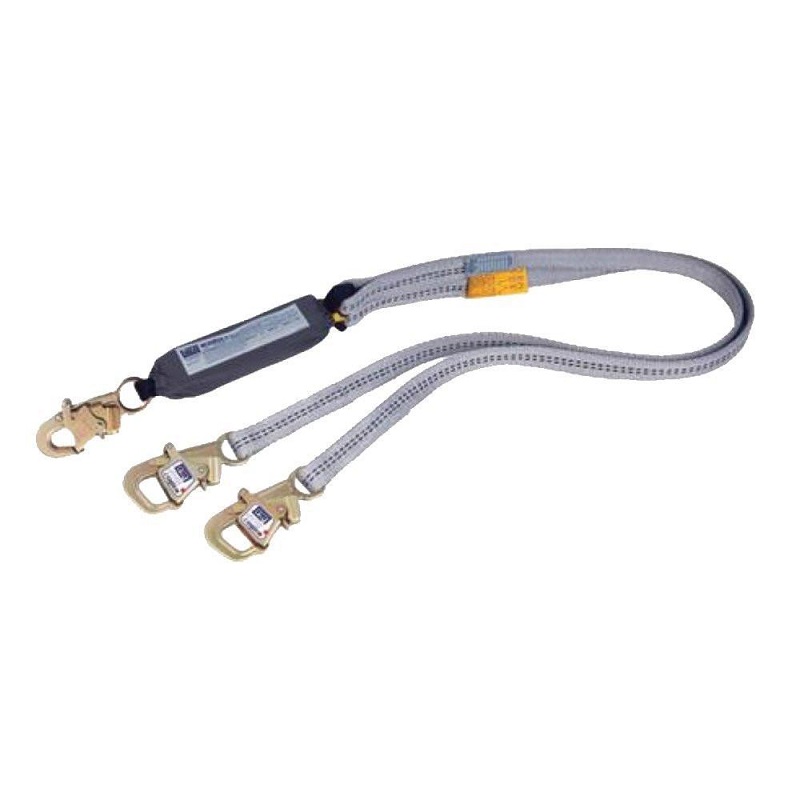 DBI Sala WrapBax2 100% Tie-Off Shock Absorbing Lanyard 6' Double-Leg with Snap Hook at Pack End & WrapBax Hooks at Leg Ends 
