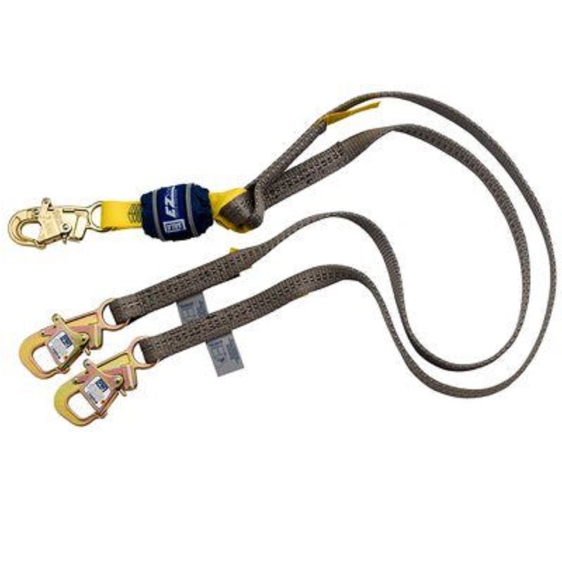 DBI Sala EZ Stop WrapBax Tie-Back 100% Tie-Off Shock Absorbing Lanyard 6' Web Double-Leg with Tie-Back Web, Snap Hook at 1 End & Tie-Back at Other End