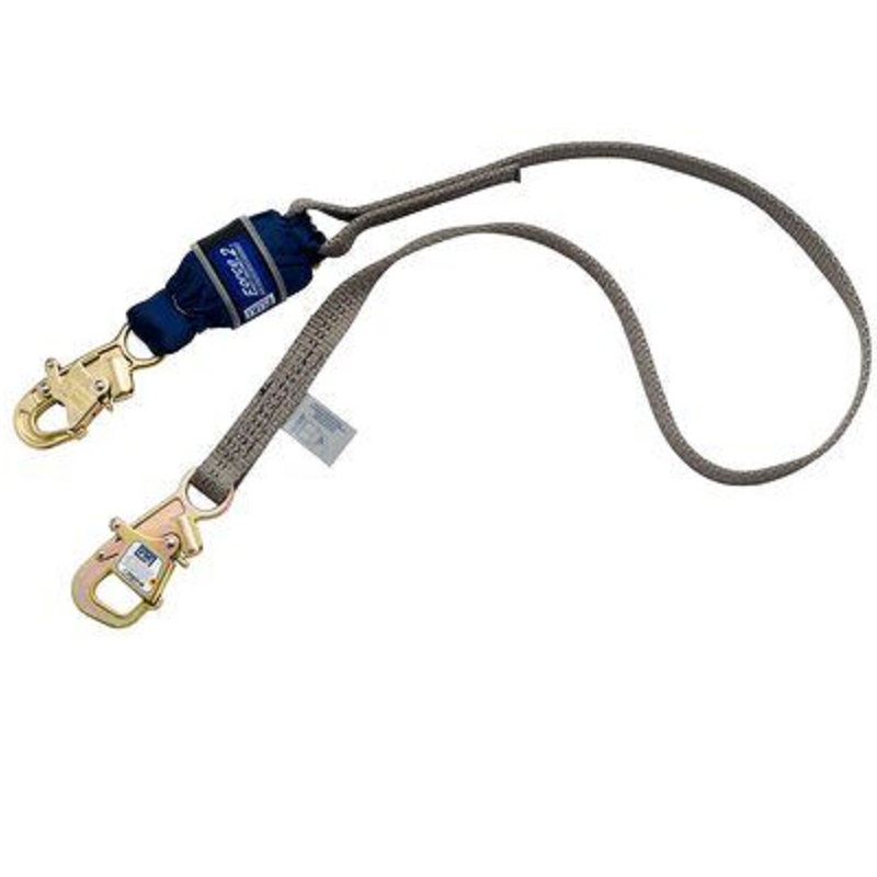 DBI Sala Force2 Tie-Back Shock Absorbing Lanyard 6' Single-Leg with Tie-Back Web, Snap Hook at 1 End & Tie-Back Hook at Other End