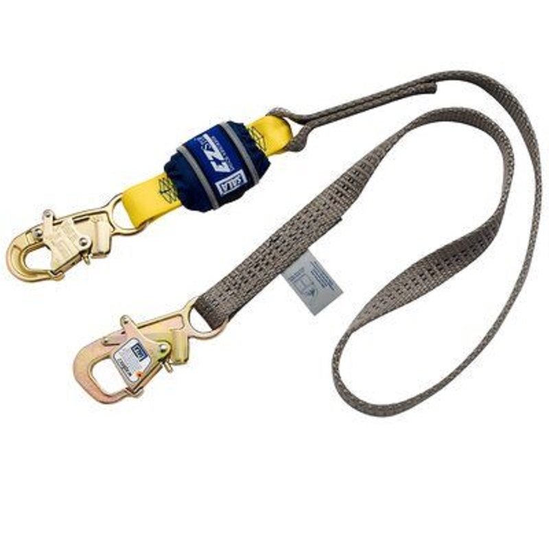 DBI Sala EZ Stop WrapBax Tie-Back Shock Absorbing Lanyard 6' Single-Leg with Snap Hook at 1 End & Tie-Back Hook at Other End