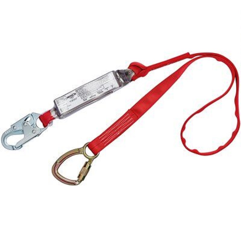 Protecta PRO Pack Tie-Back Tie-Off Shock Absorbing Lanyard 6' Single-Leg Web with Snap Hook at 1 End & Tie-Back Carabiner at Other End 