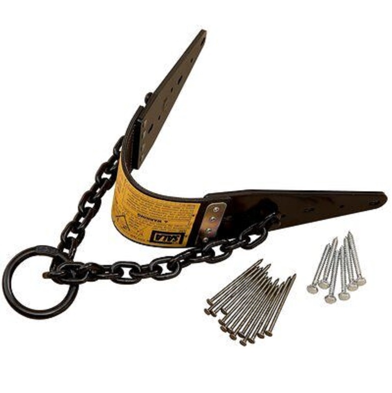 DBI Sala Reusable Heavy-Duty Roof Anchor for Flat or Sloped Wood with Chain, O-Ring, Fasteners