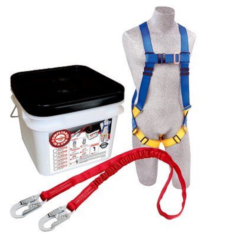 Protecta Compliance in a Can Light Roofer's Fall Protection Kit All Purpose Includes First Harness, PRO-Stop 6' Single-Leg Shock Absorbing Lanyard & Bucket 