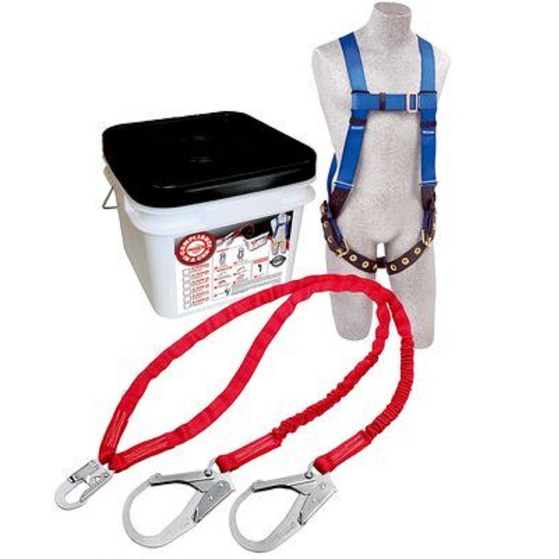 Protecta Compliance in a Can Light Roofer's Fall Protection Kit All Purpose Includes First Harness, PRO-Stop 6' Double-Leg Shock Absorbing Lanyard & Bucket 