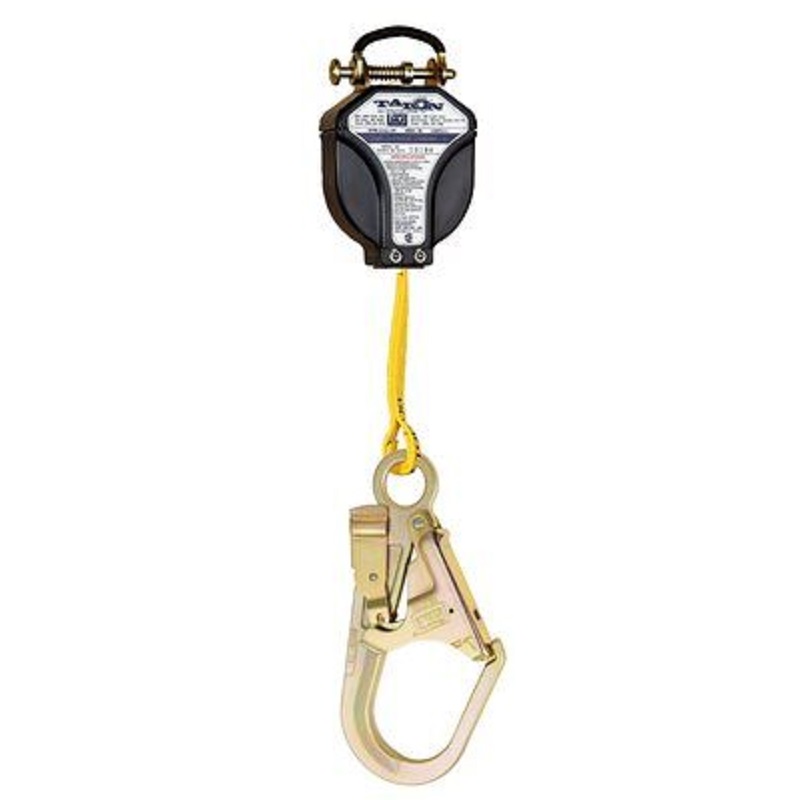 DBI Sala Talon Quick Connect Self Retracting Lifeline 8' of 1" Nylon Web with Steel Rebar Hook & Quick Connector for Harness Mounting 