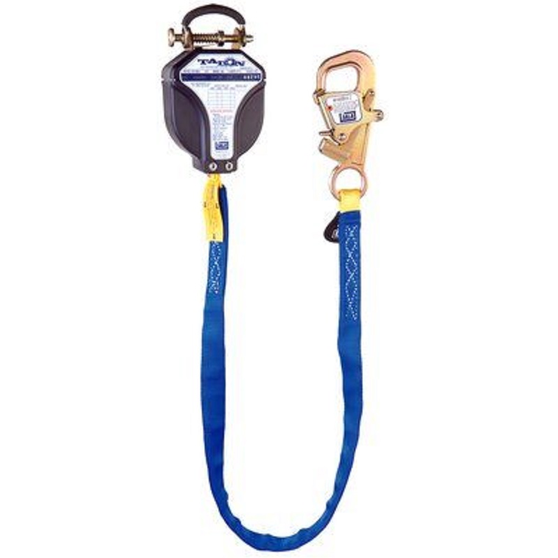 DBI Sala Talon Tie-Back Quick Connect Self Retracting Lifeline 9.5' of 1" Nylon Web with Tie-Back Hook & Quick Connector for Harness Mounting 