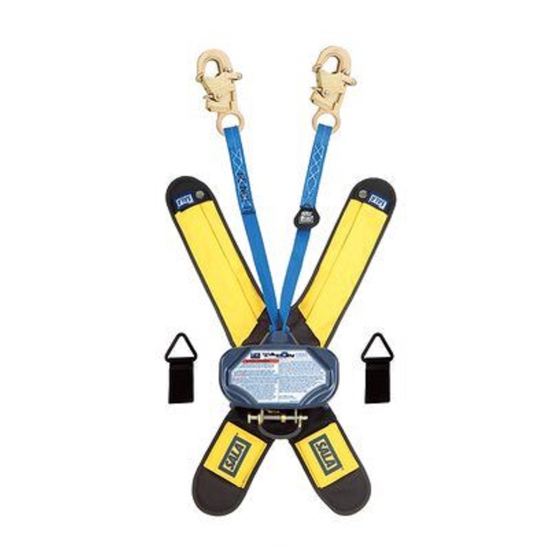 DBI Sala Talon Twin-Leg Quick Connect Self Retracting Lifeline 6' Twin-Leg with 1" Nylon Web, Quick Connector for Harness Mounting & Snap Hooks 