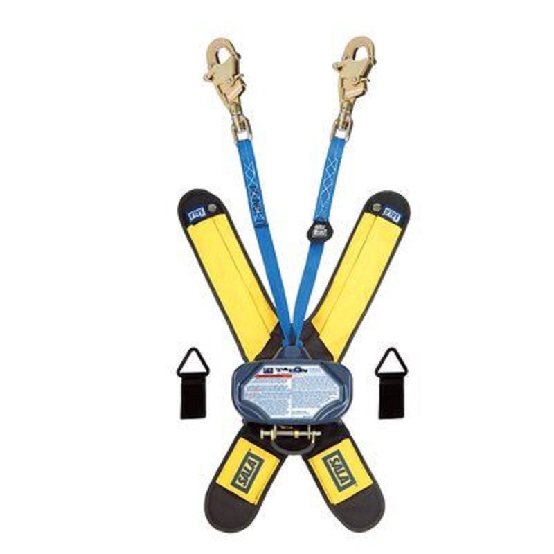 DBI Sala Talon Twin-Leg Quick Connect Self Retracting Lifeline 6' Twin-Leg with 1" Nylon Web & Snap Hooks, Quick Connector for Harness Mounting