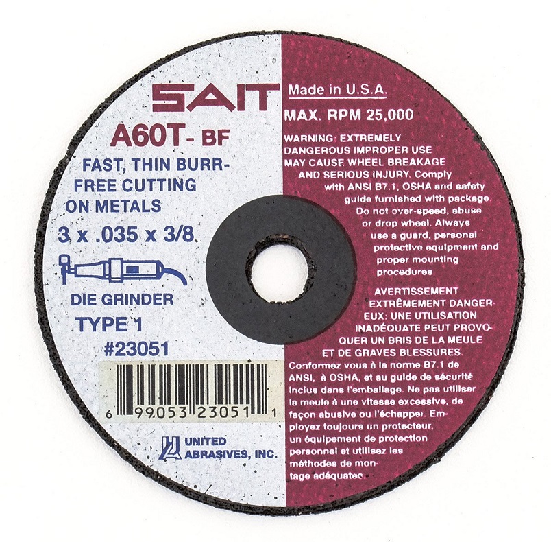 Cut-Off Wheel 4X.035X3/8 A60T 23070 - TYPE 1
