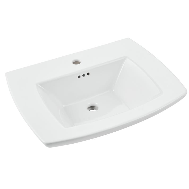 Edgemere 25x19-1/2" Pedestal Sink Only w/Center Hole in White