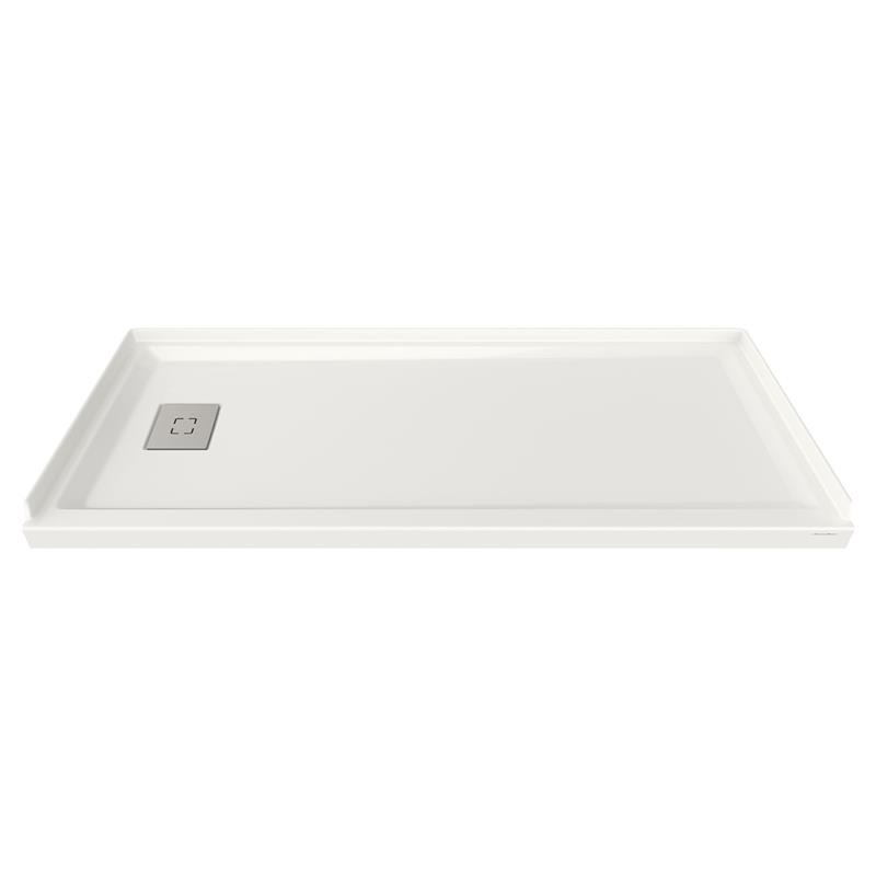 Studio 60x30" Single Threshold Shower Base in White w/LH Drain