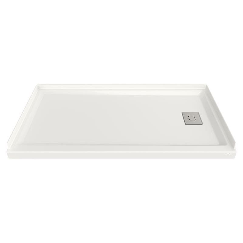 Studio 60x30" Single Threshold Shower Base in White w/RH Drain