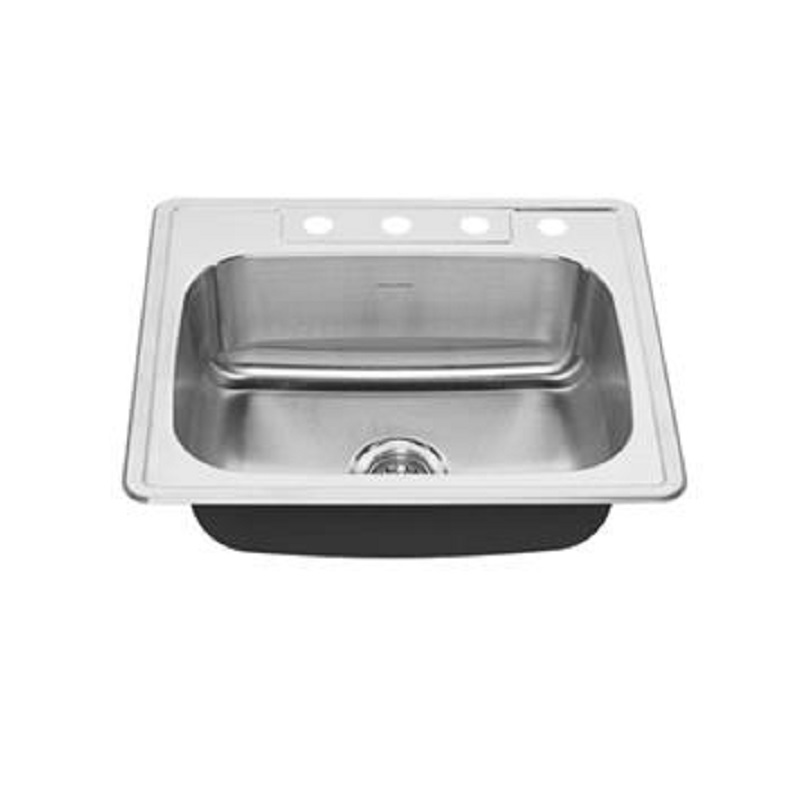Colony 25x22" Stainless Steel 4-Hole Drop-In Single Bowl Kitchen Sink