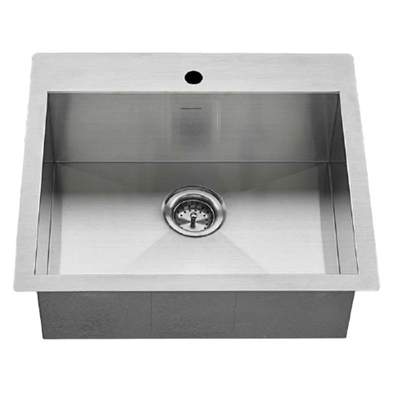 Edgewater 25x22" Stainless Steel Dual Mount 1-Bowl Kitchen Sink