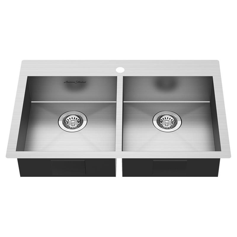 Edgewater 33x22" Stainless Steel Dual Mount 2-Bowl ADA Kitchen Sink