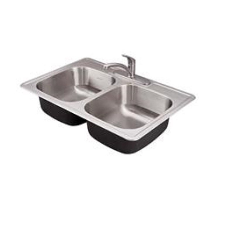 Colony 33x22" Stainless Steel 3-Hole Drop-In ADA Kitchen Sink w/Faucet
