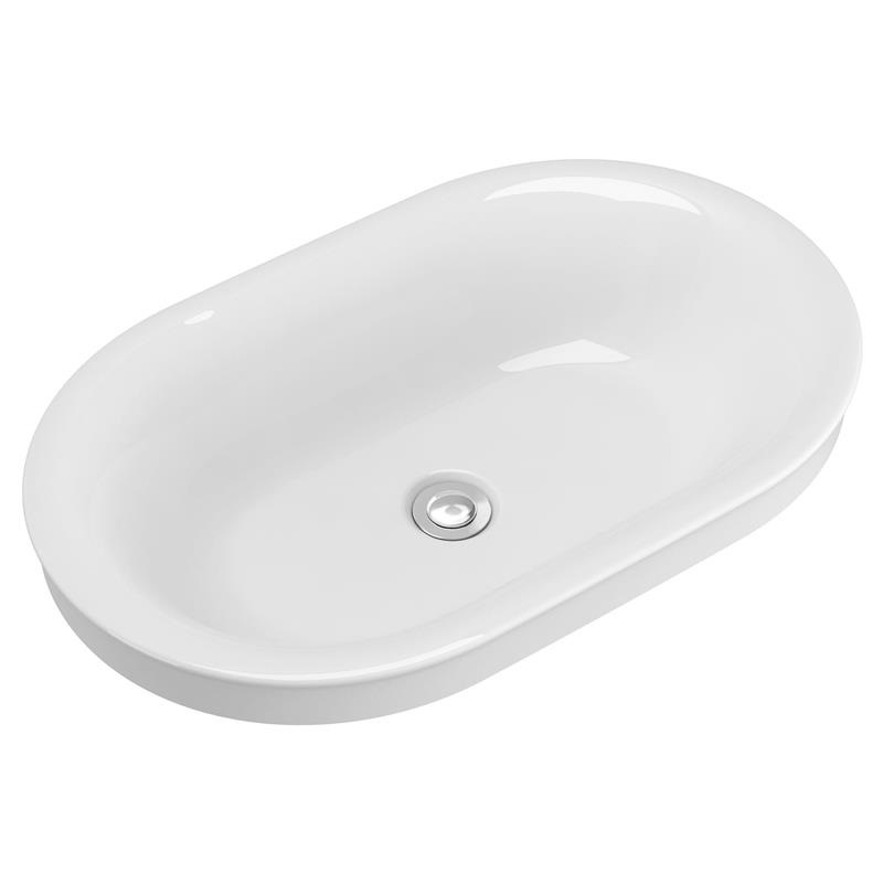 Studio S 21-9/16x13-1/16" Above Counter Oval Sink in White
