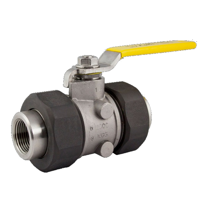 Ball Valve 1" 316 Stainless Steel Threaded Double Union End Standard Port  Max Pressure 2000 PSIG CWP non-shock,150 PSIG Saturated Steam