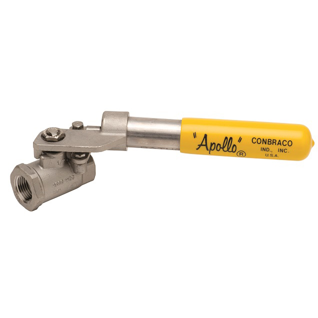 Ball Valve 1/2" 316 Stainless Steel Threaded 2-Piece Standard Port with Spring Return Handle  Max Pressure 2000 PSIG CWP non-shock,150 PSIG Saturated Steam
