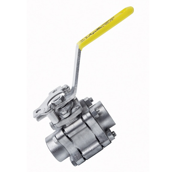 Ball Valve 1/2" 316 Stainless Steel Threaded 3-Piece Full Port  Max Pressure 1500 PSIG CWP,150 PSIG Saturated Steam
