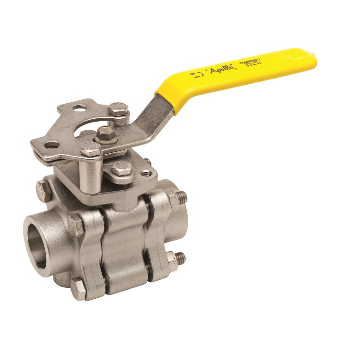 Ball Valve 1" 316 Stainless Steel Socketweld 3-Piece Full Port  Max Pressure 1500 PSIG CWP,150 PSIG Saturated Steam