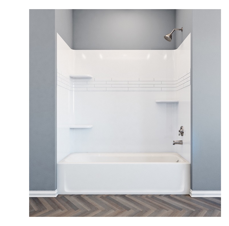 Topaz Premium Fiberglass 30"x60" Bathtub Wall Set w/Backer Boards White
