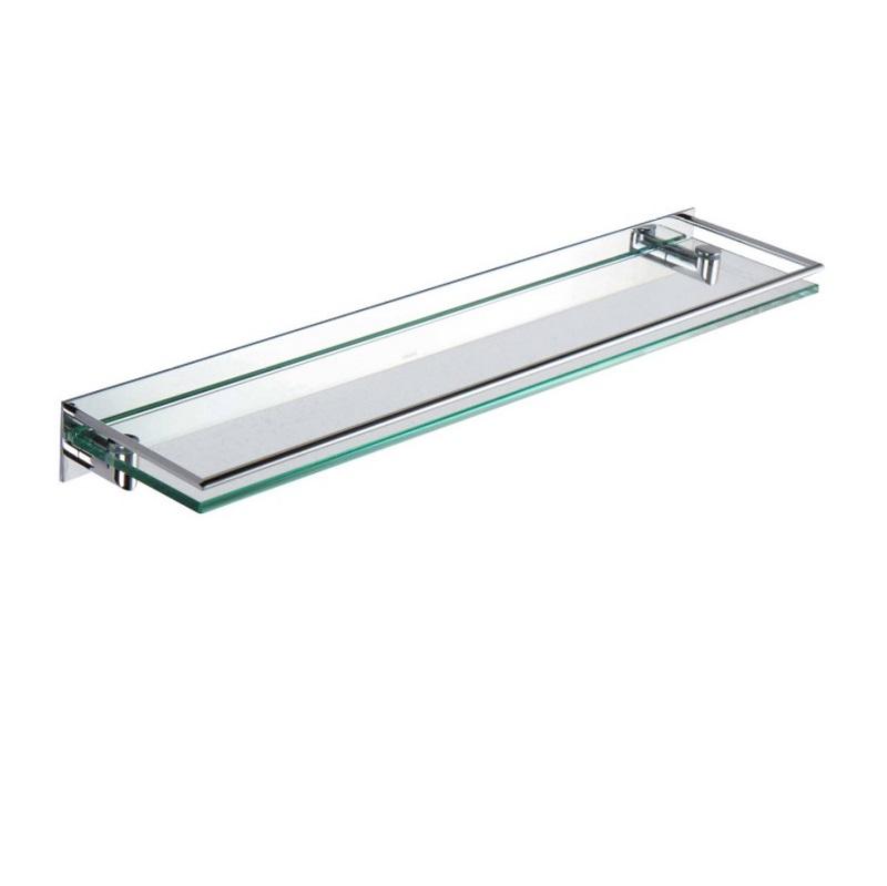 Surface 24" Gallery Tempered Glass Shelf in Polished Chrome
