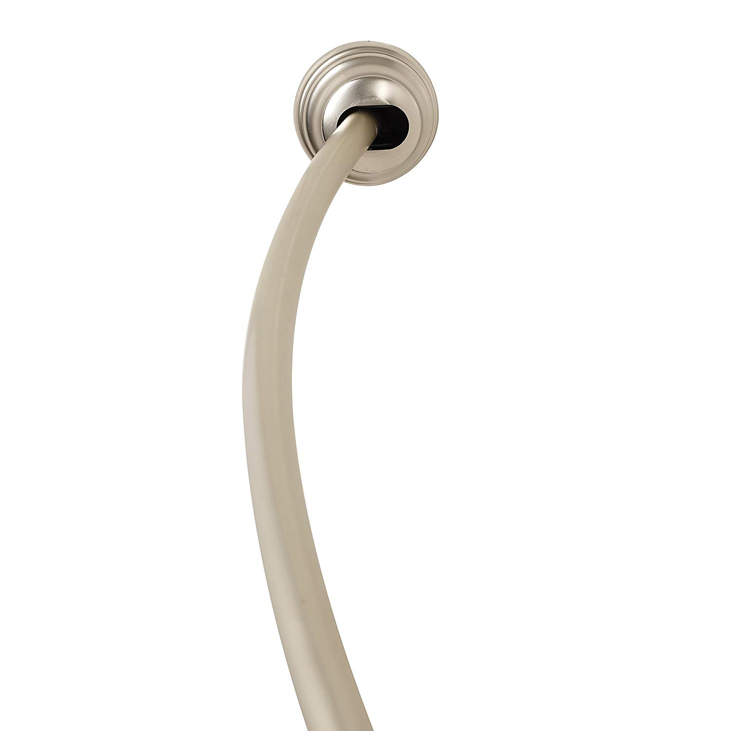 NeverRust Aluminum 50-72" Tension Curved Shower Rod in Nickel