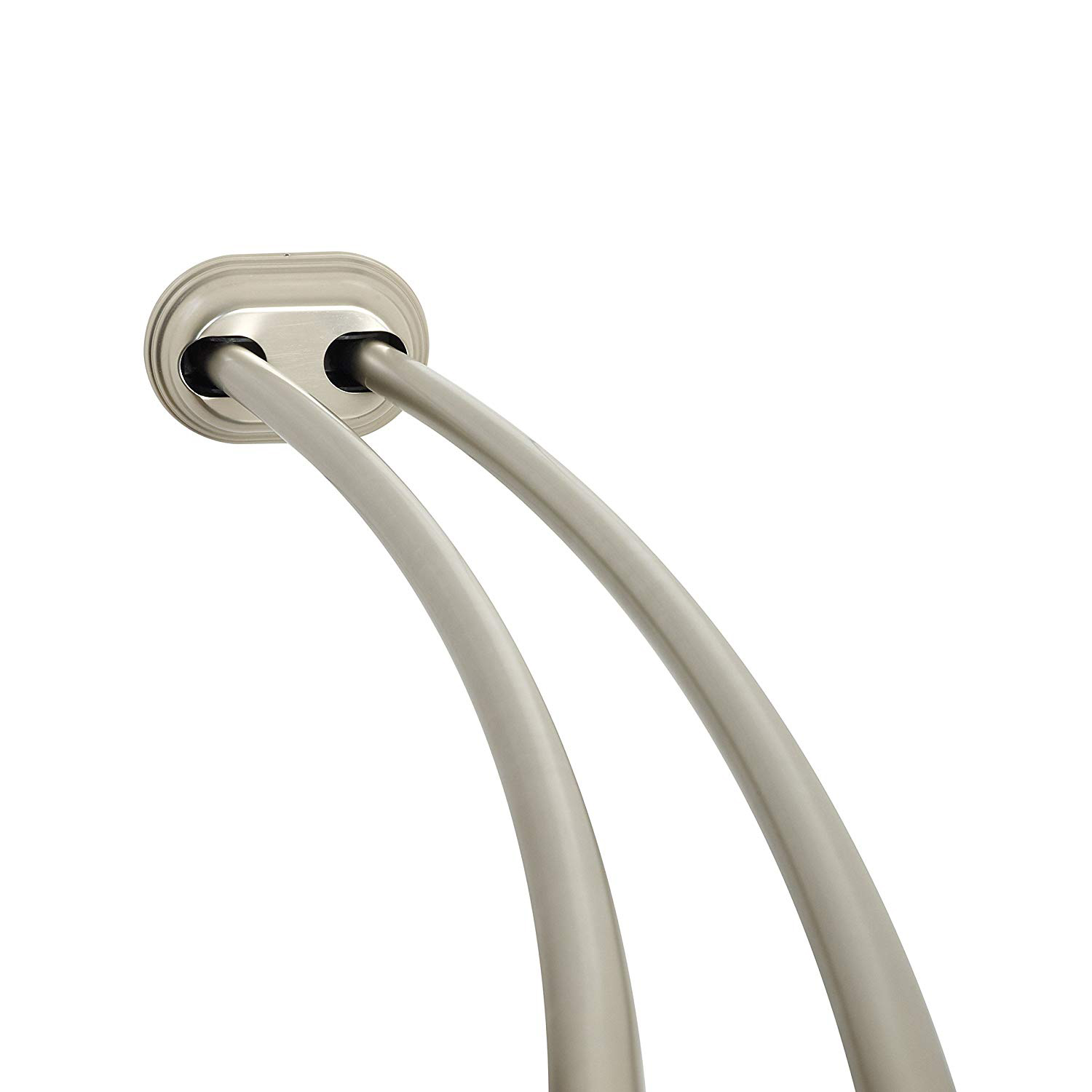 NeverRust 50-72" Double Tension Curved Shower Rod in Nickel