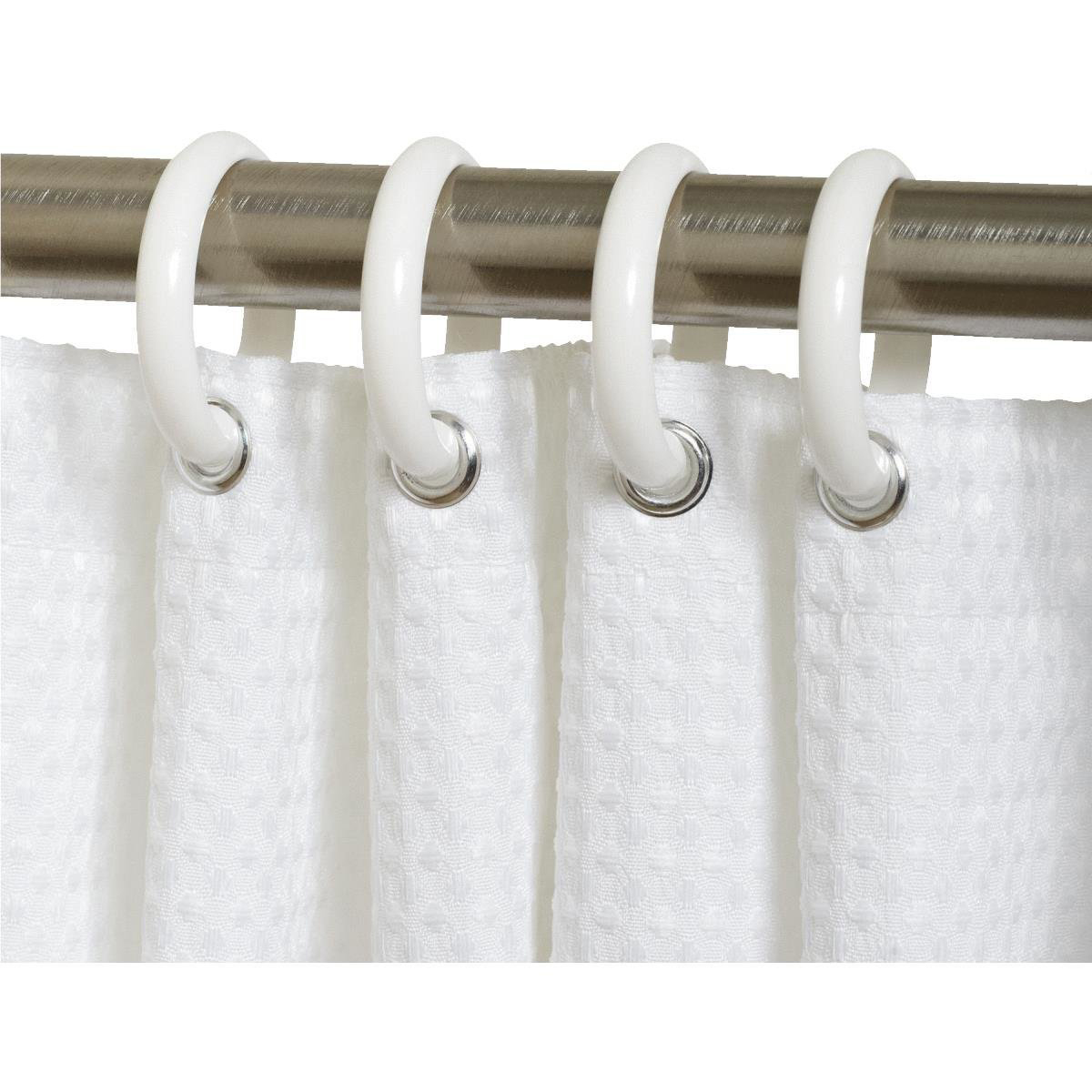 White Plastic Shower Curtain Rings
