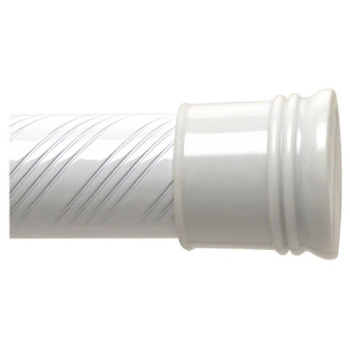 Tension Swirl 44-72" Shower Curtain Rod in White