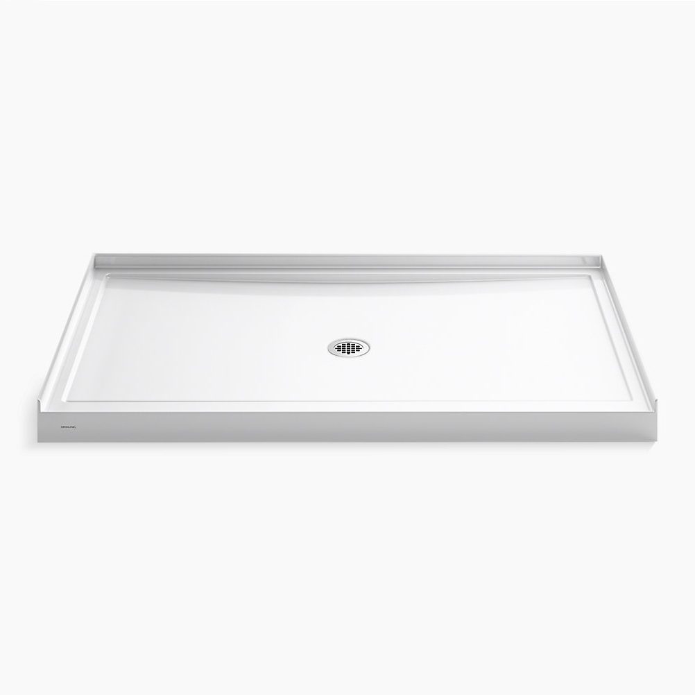Sterling Guard+ 60x38x4-3/16" Shower Base in White w/Ctr Drn