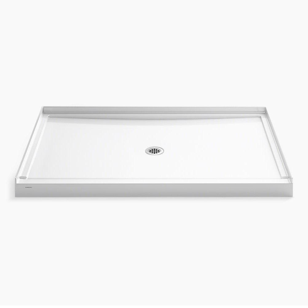 Sterling Guard+ 60x42x4-3/16" Shower Base in White w/Ctr Drn