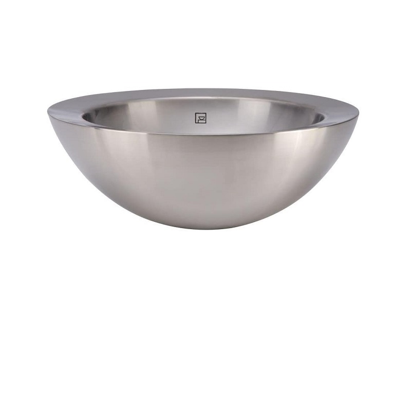 1228-P DBLE WALLED POLISHED SS ABOVE-COUNTER VESSEL W/OVERFLO