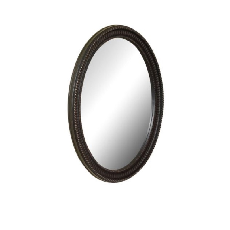 9530VEN FRAMED OVAL MIRROR PEWTER 25X31