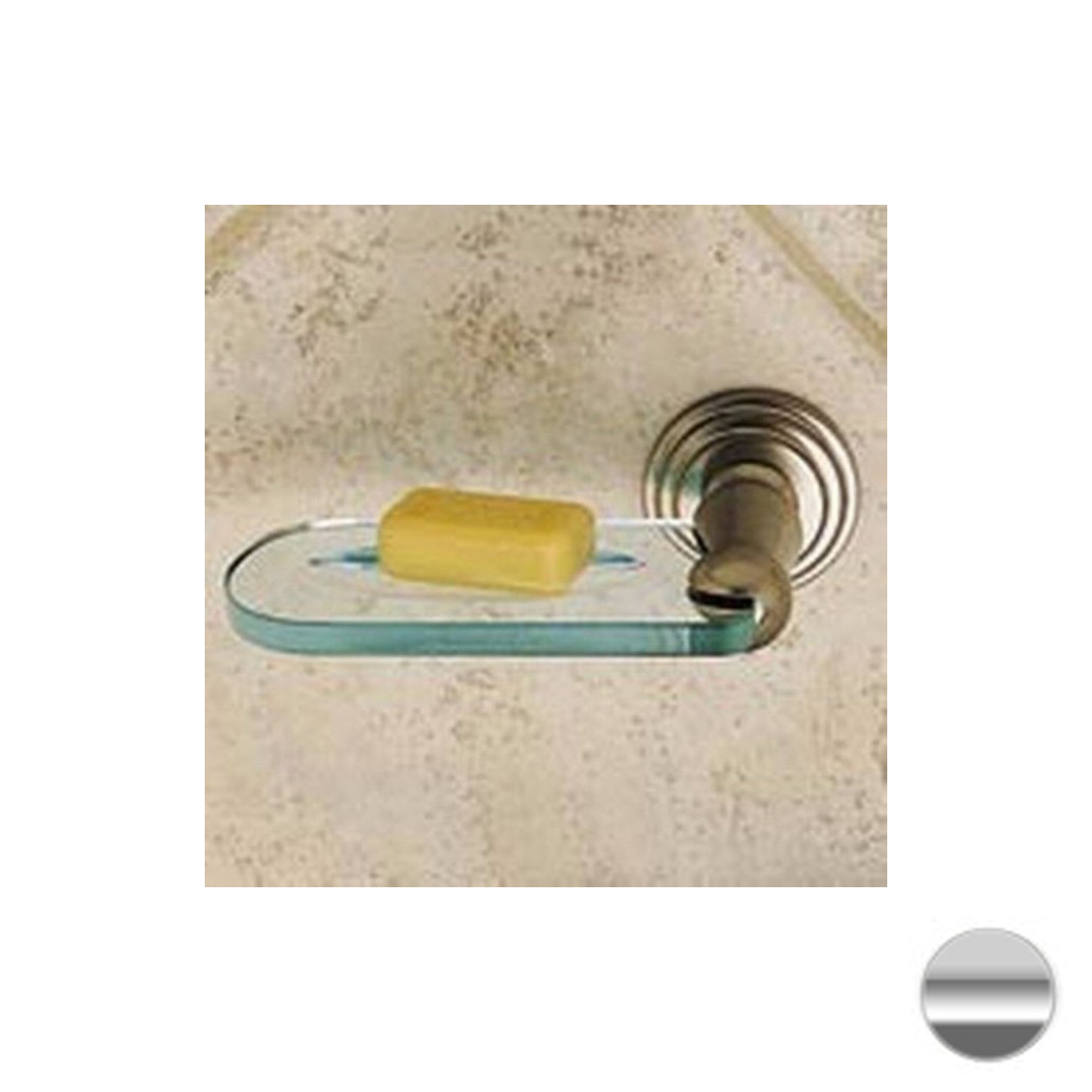 Chelsea Flat Glass Soap Dish in Polished Chrome
