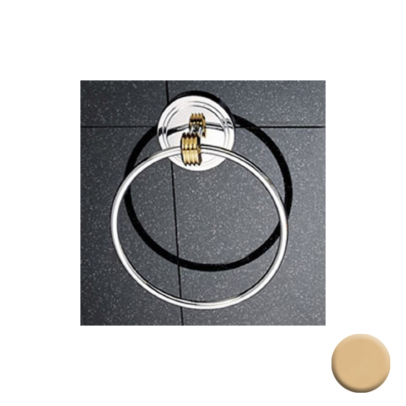 Metro Towel Ring in Polished Brass