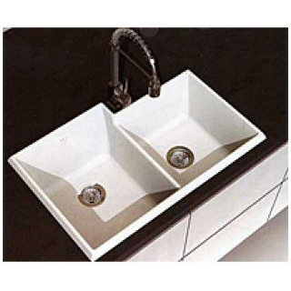 Arezzo 33x22" Double Bowl Kitchen Sink in White