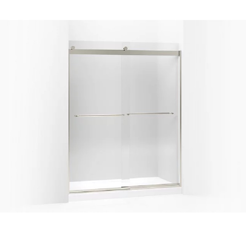 Levity 59-5/8x74" Shower Door in Matte Nickel & Clear Glass
