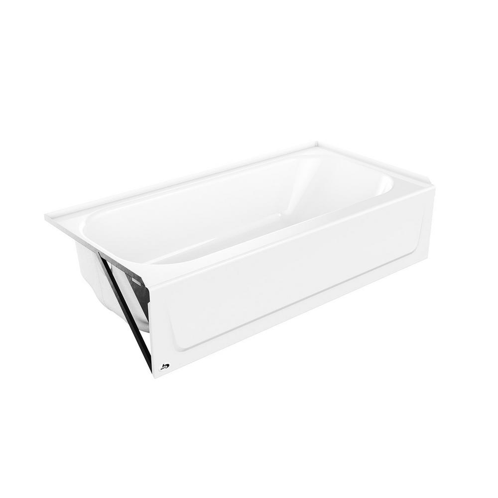 Bootzcast 60x30x14-1/4" Bathtub in White w/Left Drain