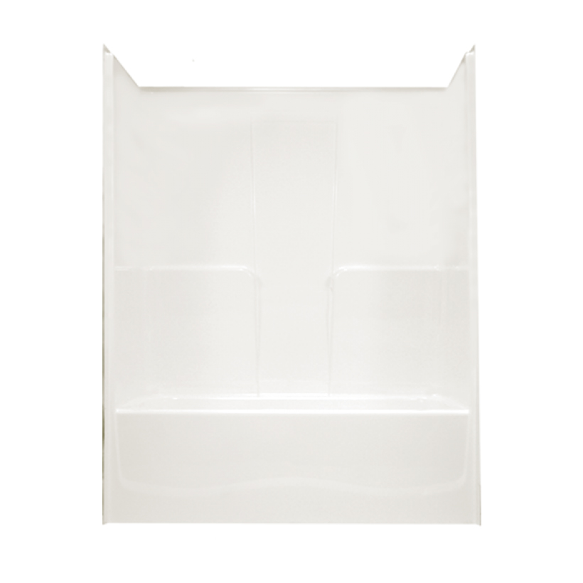 AcrylX Tub & Shower Kit 60x33x76-1/2" White Center Drain