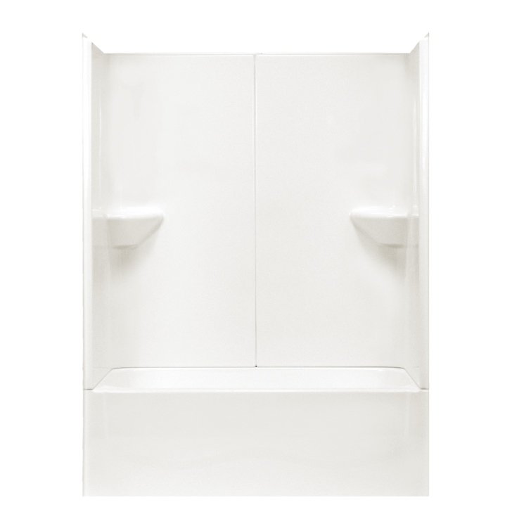AcrylX Tub & Shower Kit 54x28x72-1/2" White Center Drain