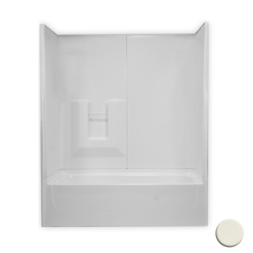 Tub & Shower Kit 59-3/4x32-3/4x73-1/2" Biscuit Right Drain
