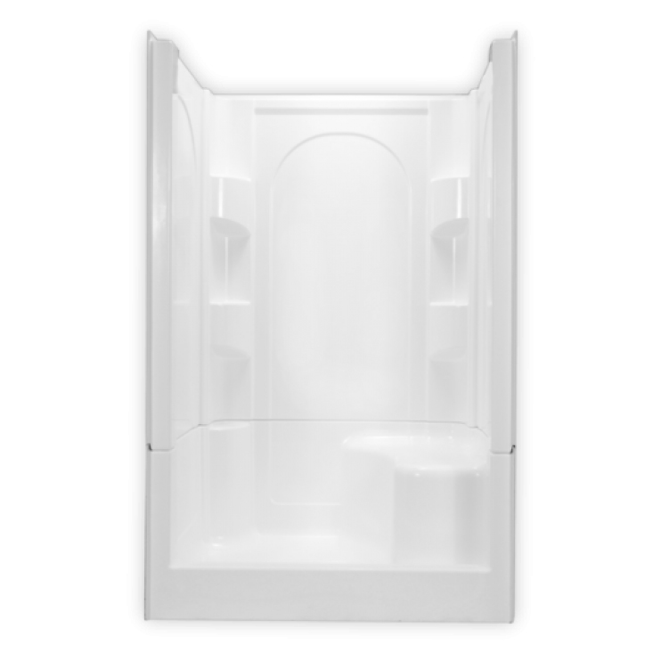 AcrylX 4-Piece Shower 48x36x77" White With Right Hand Seat